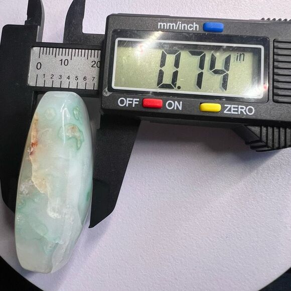 Green Flower Agate Crystal Palmstone (#8)‎ - Picture 10 of 13